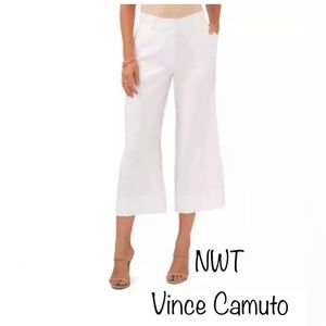 🔥NWT🔥 Vince Camuto
French Fly Twill Wide Leg Pants in Ivory W10